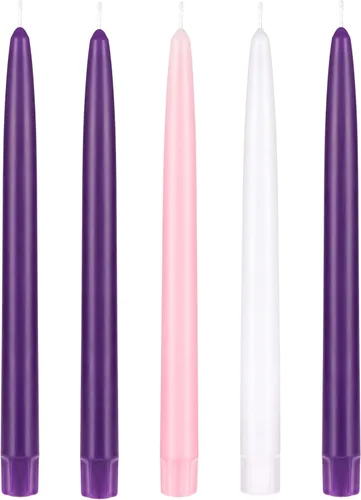 Miniatura 17 de Mega Candles Juego de 4 velas de Adviento de Navidad sin perfume, vertidas a mano, velas cónicas de cera prémium de 10 pulgadas x 7/8 pulgadas
