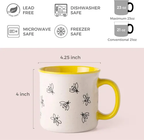 Miniatura 2 de AmorArc Tazas de café de cerámica grandes de 22 onzas, tazas de sopa de gran tamaño con mango grande para hombres, mujeres, papá, mamá, taza grande