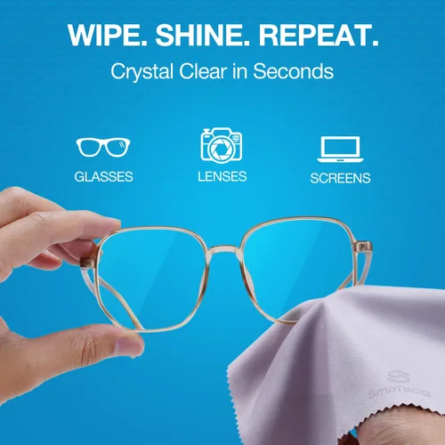 Miniatura 2 de SmoTecQ Paquete de 32 paños de limpieza de lentes de microfibra, ultra suaves, sin arañazos para lentes, pantallas y lentes de cámara, negro + gris