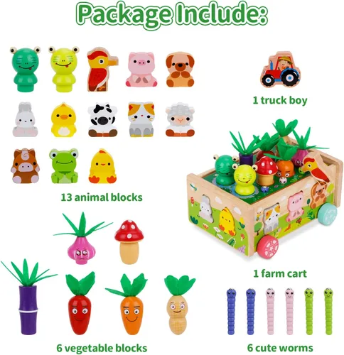 Miniatura 3 de KMTJT Montessori - Juguetes de madera para niños y niñas de 1, 2 y 3 años, juguetes de clasificación de formas, regalos de primer cumpleaños