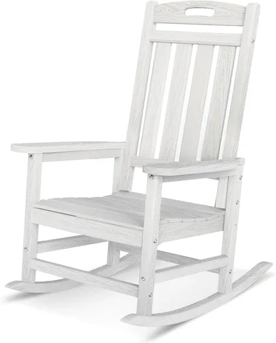 Mecedora para exteriores, silla de patio de HDPE con respaldo alto, silla de porche para todo tipo de clima, silla de césped para terraza, porche,