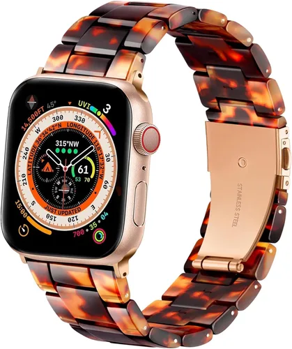Miniatura 18 de Wongeto - Correa de resina compatible con Apple Watch Band (38mm 40mm) 1.496 pulgadas, 1.575 pulgadas, serie 5/4/3/2/1 para mujer y hombre con Rosa