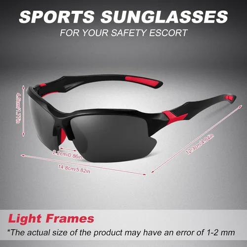 Miniatura 2 de Paquete de 4 lentes de sol deportivos polarizados para mujeres y hombres, protección UV, para correr, ciclismo, pesca, al aire libre
