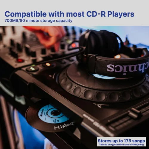 Miniatura 3 de Verbatim 94439 CD-R de 80 minutos, 52X, con superficie digital de vinilo. Paquete de 10 unidades en cajas estrechas. marcado Azul