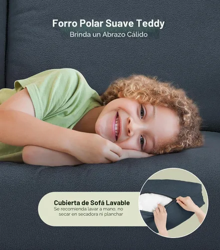Miniatura 3 de Sofá de dos plazas Welzona, sofá de 51", sofá pequeño y cómodo de peluche para espacios pequeños, sofá de montaje sin herramientas para dormitorio