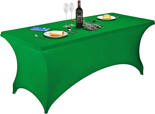 Miniatura 78 de LZY Cubierta de Mesa Elástica Ajustable de Spandex para Mesa Plegable de 6 pies, 4 pies o 8 pies, Mantel de Cóctel Rectangular, Perfecto para Champn