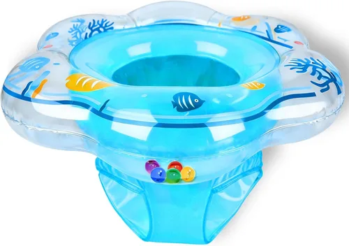 AMENON Flotador de piscina para bebé con asiento para edades de 6 a 12 meses | Double Airbags, Reinforced Seat, Non-toxic PVC, Leak-Proof, 30lb