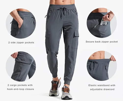 Miniatura 3 de Libin Pantalones deportivos ligeros para hombre, de secado rápido, para senderismo, correr, entrenamiento, atletismo, viajes, golf, casual