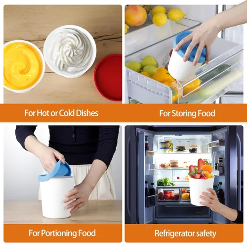 Miniatura 4 de Mini recipientes de helado para juego casero (paquete de 6 – 8 onzas), contenedores reutilizables de almacenamiento de helado para congelador