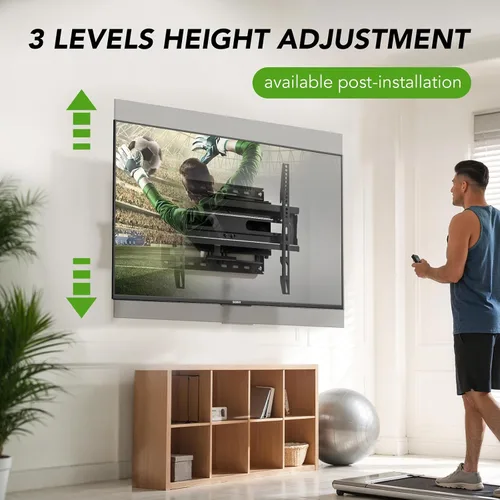 Miniatura 4 de AX WABER Soporte de pared para TV de 32 a 65 pulgadas, brazo articulado dual con giro e inclinación, Max VESA 15.748x15.748 in, se adapta a pernos