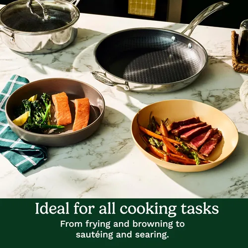 Miniatura 5 de Cuisinart FusionPlus - Juego de utensilios de cocina antiadherentes de acero inoxidable, juego de cocción de sartenes de 5 piezas con tecnología