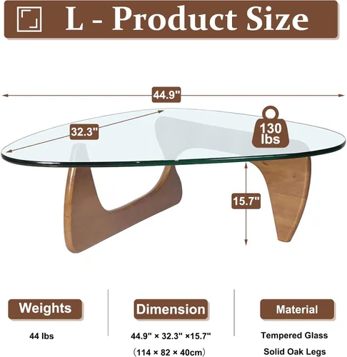 Miniatura 2 de Mesa auxiliar de cristal, mesa moderna para sala de estar, mesas auxiliares ovaladas pequeñas para espacios pequeños, mesa de curva abstracta