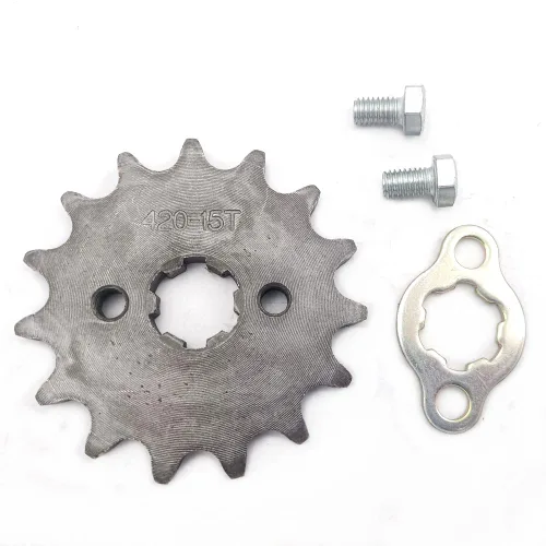 Piñón delantero de motor para motocicleta 420 15T 0.669 in para 50cc 70cc 90cc 110cc 125cc 140cc 160cc Dirt Pit Mini Bicicletas Go Kart ATV Quad