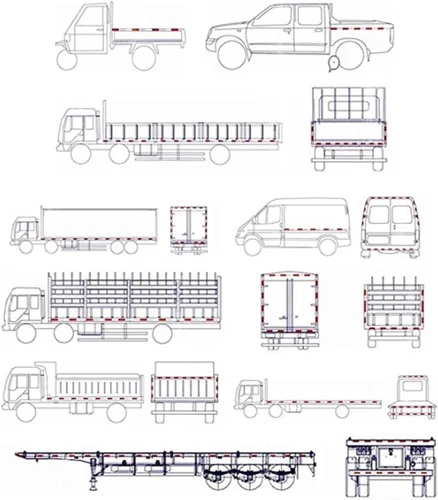 Miniatura 6 de E-Mark DOT 4A CCC 2 piezas de reflector rectangular autoadhesivo adhesivo para remolque, entrada de correo, buzón (ámbar)