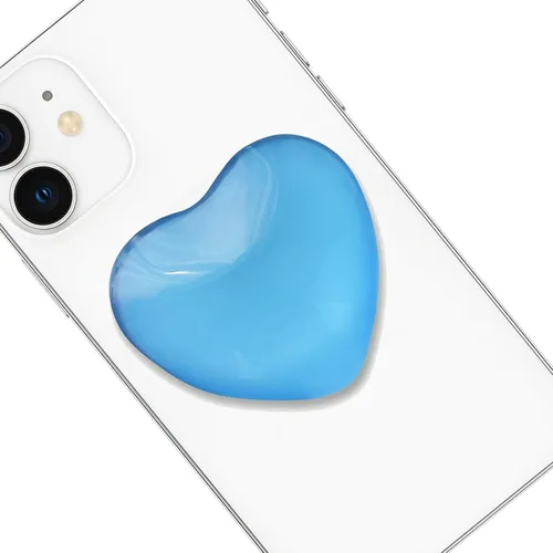 Miniatura 12 de Accesorio transparente para teléfono móvil en forma de corazón, soporte plegable de resina negra, base elástica transparente, adecuado