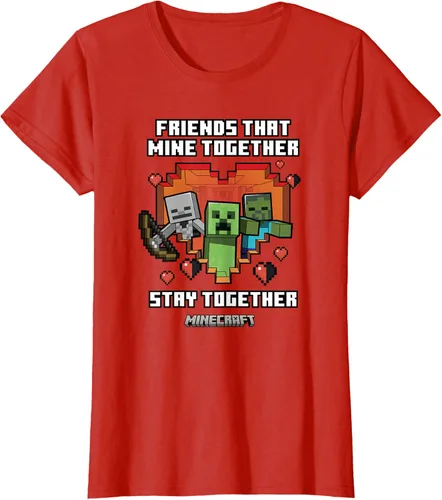 Miniatura 28 de Minecraft Camiseta de San Valentín Friends That Mine Together Mobs, Negro