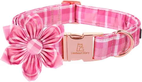 Miniatura 13 de Lionheart glory Collar de perro con flor, collar de perro azul con flores, collar de verano para perro niño o niña, suave, duradero, ajustable