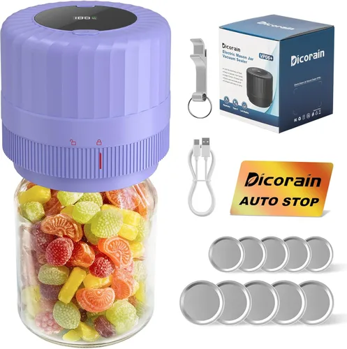Miniatura 7 de Sellador al aspiradora eléctrico para tarros de albañil, Kit automático de sellado al vacío para tarros de albañil de boca ancha y regular, VP06+