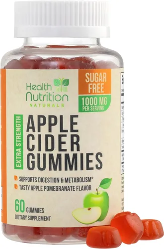 Gomitas de vinagre de sidra de manzana, cero azúcar, vitaminas gomosas ACV de máxima fuerza, vitamina B12 y la madre, metabolismo y apoyo