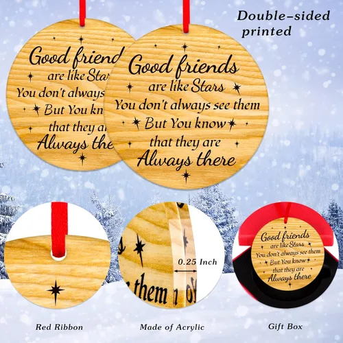 Miniatura 2 de PETCEE Adornos de Navidad en liquidación – Adornos de amistad 2025 Good Friends Decoración colgante para árbol de Navidad, recuerdo, regalos