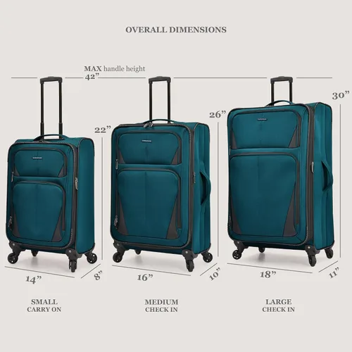 Miniatura 7 de U.S. Traveler Aviron Bay - Equipaje extensible con ruedas giratorias, Color verde azulado.), US08125E23