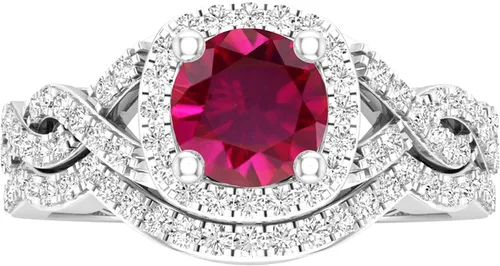Miniatura 16 de Dazzlingrock Collection Juego de anillos de boda redondos de 0.228 in creados en laboratorio y diamantes blancos naturales para mujer