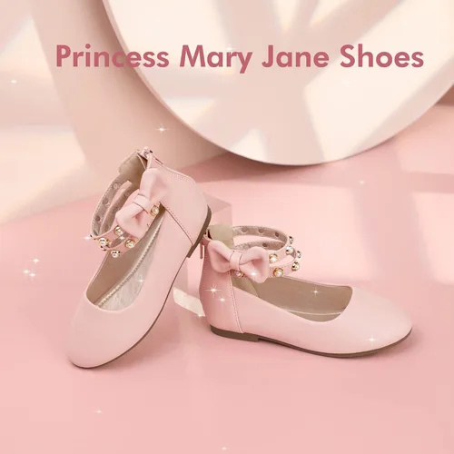 Miniatura 3 de PANDANINJIA Jessica Pearl Bow Ballet Flats Zapatos Doble Tobillo Correa Vestido Bailarina Plana Mary Jane