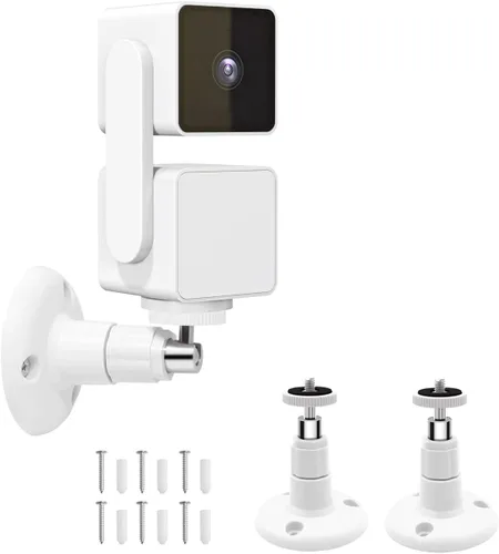 Soporte de pared para Wyze Cam Pan V3 y Wyze Cam V4 y V3, paquete de 2 soportes ajustables giratorios de 360 grados para el sistema de cámara Wyze
