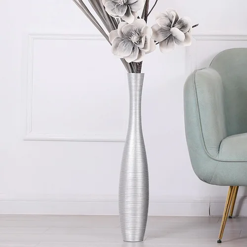 Miniatura 24 de Leewadee Florero decorativo alto para decoración de sala de estar, 20 ″, negro, resina