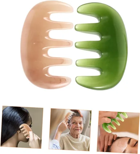 Miniatura 2 de FOMIYES 2 unids cuero cabelludo masaje peine herramienta de masaje herramientas faciales peine cuero cabelludo peine cuero cabelludo masajeador jade