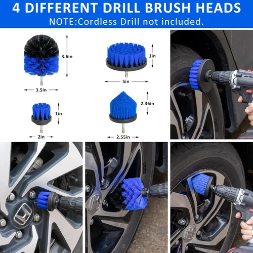 Miniatura 2 de Juego de 30 cepillos para detalles de coche, kit de detalles de coche, juego de cepillos de taladro para detalles de coche, cepillos de detalles