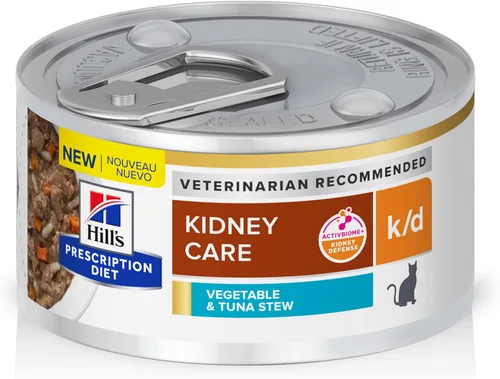Miniatura 17 de Hill's Prescription Diet k/d Kidney Care with Chicken Wet Cat Food, dieta veterinaria, latas de 5.5 onzas, paquete de 24