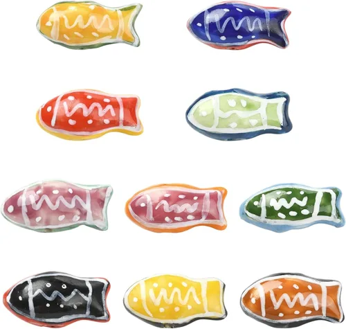 Miniatura 13 de LiQunSweet 10 pcs 10 Colors Handmade Ceramic Porcelain Fish Beads Ocean Animals Spacer Beads for DIY Jewelry Bracelet Necklace Earring Crafts Bag