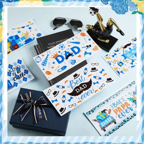 Miniatura 5 de Kosiz 16 Hojas de Vinilo Adhesivo UV para Tazas, Adhesivos de Envoltorio de Taza para Regalo del Día del Padre, Vinilos de Transferencia