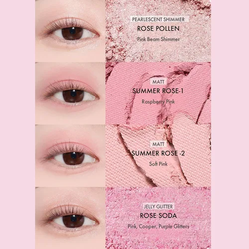 Miniatura 6 de Amuse SEOUL Paleta de colores de ojos (02 COOL ROSE) – tono rosa, sombra de ojos de 9 colores, mezcla suave de brillo mate, tonos mezclables