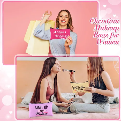 Miniatura 4 de Reginary 20 piezas de regalos inspiradores de Navidad al por mayor para mujeres, bolsa de cosméticos, bolsa de maquillaje con cremallera
