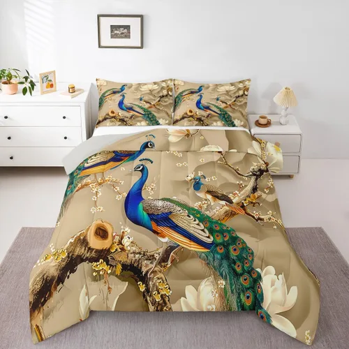 Miniatura 28 de Feelyou Juego de edredón de perezoso lindo juego de ropa de cama para niños y niñas, juego de edredón de mariposa de galaxia, hojas botánicas