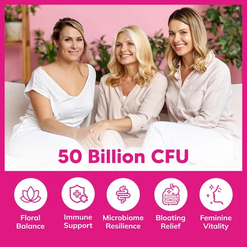 Miniatura 5 de aSquared Nutrition Probióticos para mujeres – 50 mil millones de UFC probióticos para mujeres apoya la salud digestiva, intestinal, vaginal