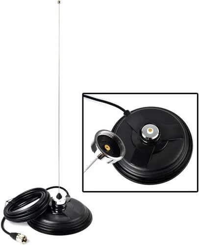 Miniatura 3 de UAYESOK Mini NMO soporte magnético base W/5M cable coaxial de baja pérdida para antenas móviles NMO