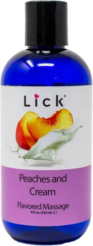 Miniatura 8 de Lick Aceite de masaje con sabor a duraznos y crema, aceite de masaje comestible inspirado en postres dulces con vitamina E, deslizamiento suave
