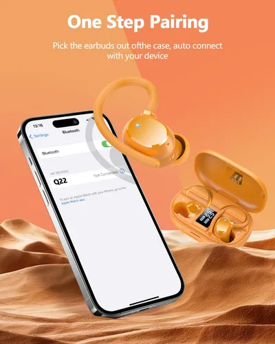 Miniatura 3 de Auriculares inalámbricos Bluetooth 5.3 de 128 horas para deporte, auriculares Bluetooth 2026 estéreo con graves profundos sobre la oreja con ganchos