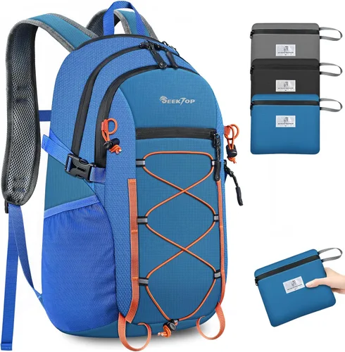 Seektop Mochila plegable impermeable de 20L para senderismo, mochila ultraligera pequeña y ligera para el día, mochila compactable para hombres y