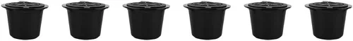 Miniatura 6 de Cápsulas de café reutilizables recargables de plástico negro, acero inoxidable 304, 6 unidades de plástico y acero inoxidable rellenables, cápsulas