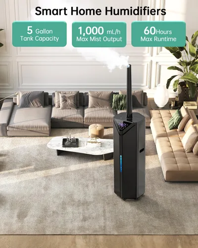 Miniatura 4 de Humidificadores de 5 galones para dormitorio, habitación grande, 2800 pies cuadrados, control remoto y aplicación, humidificador silencioso