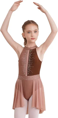 Miniatura 37 de CHICTRY Kids Girls Sparkly Rhinestone Ballet Gymnastics Leotards Modern Lyrical Dance Costume