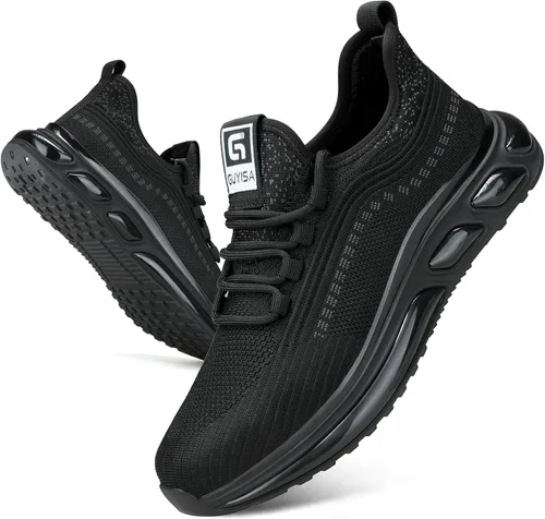 LAoutun Zapatos de punta de acero para hombres y mujeres, zapatos de trabajo de seguridad indestructibles, zapatos de trabajo ligeros