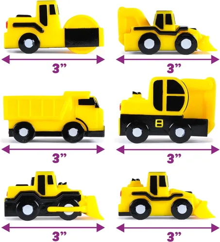 Miniatura 8 de Tub Works® Construction™ Trucks - Juguetes de baño sin moho, paquete de 6 Diseño de juguetes de baño sellados y sin agujeros que mantiene