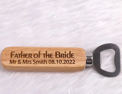 Miniatura 3 de Fiico - Abrebotellas de madera personalizado, regalo de padrino, recuerdo de boda