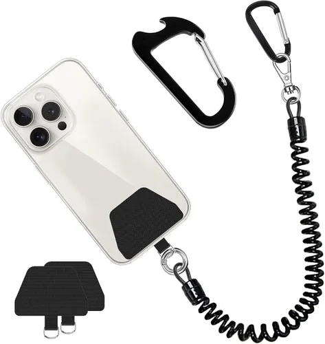 Miniatura 17 de Doormoon - Cordón para teléfono con parche, correas elásticas universales y anclaje para funda de teléfono para anti-caída al aire libre para esquí