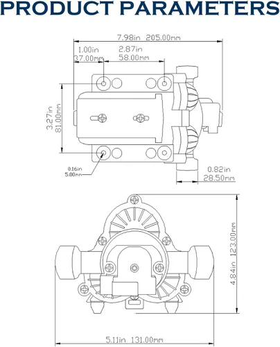 Miniatura 7 de Bomba de agua RV de 12 V CC, 3.0 GPM, bomba de diafragma de 45 PSI autocebante bajo demanda interruptor de presión integrado para barco, marina